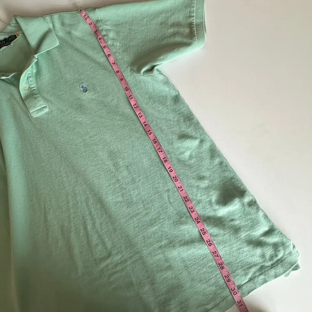 POLO Ralph Lauren Polo Shirt Mens Size 2XLT 2X Tall Mint Green Cotton Golf